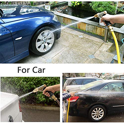 FANHAO Garden Hose Nozzle, 100% Heavy Duty Metal Water Hose Nozzle Sprayer with 7 Spray Patterns, High Pressure Hand Sprayer with Ergonomic Handle for Watering Plants & Lawns, Washing Cars & Pets