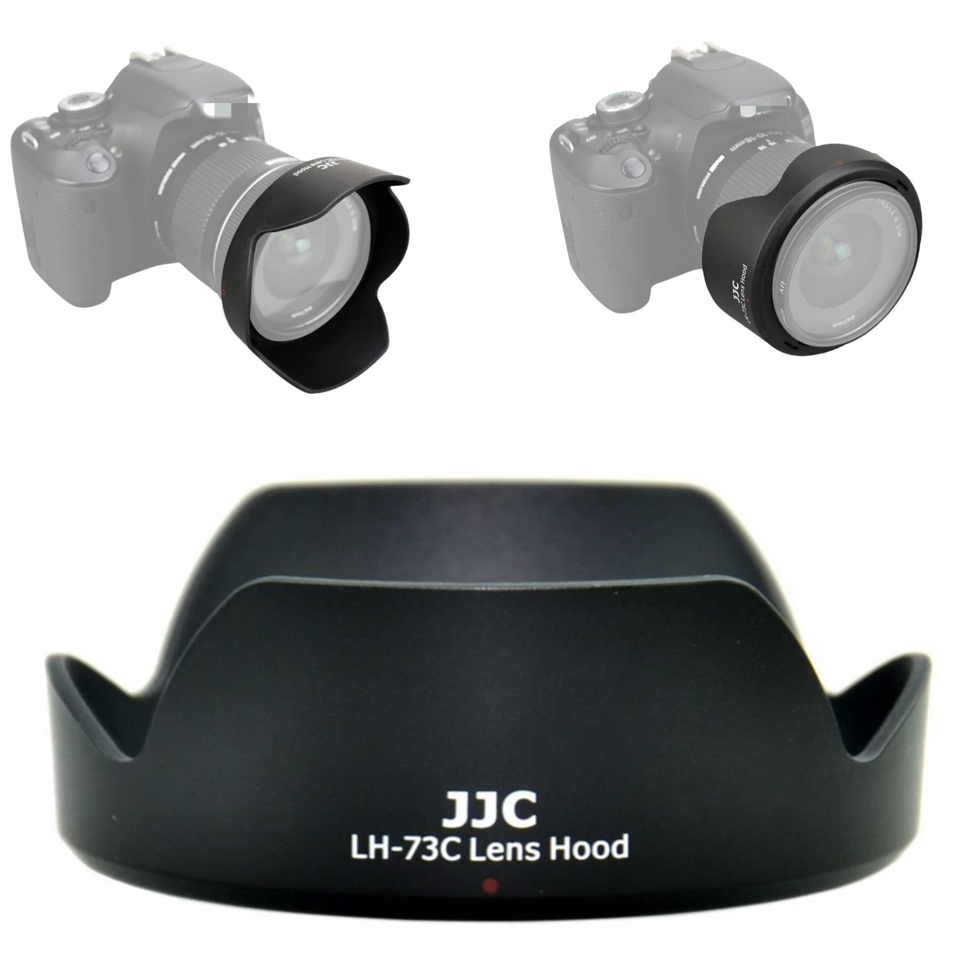 JJC Reversible Lens Hood Shade Protector for Canon EF-S 10-18mm f/4.5-5.6 is STM Lens on Camera Rebel T7i T8i T7 T6S T6i T5i T5 SL3 SL2 EOS 90D 80D 77D 70D 7D Mark II Replaces Canon EW-73C Lens Hood