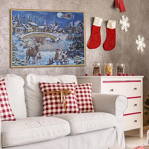 CGRLVDXW Christmas Puzzles 500 Piece, Christmas Night in Winter 500 Piece Puzzles, 500 Piece Jigsaw Puzzle for Adults Challenging Puzzle 27x 20inch