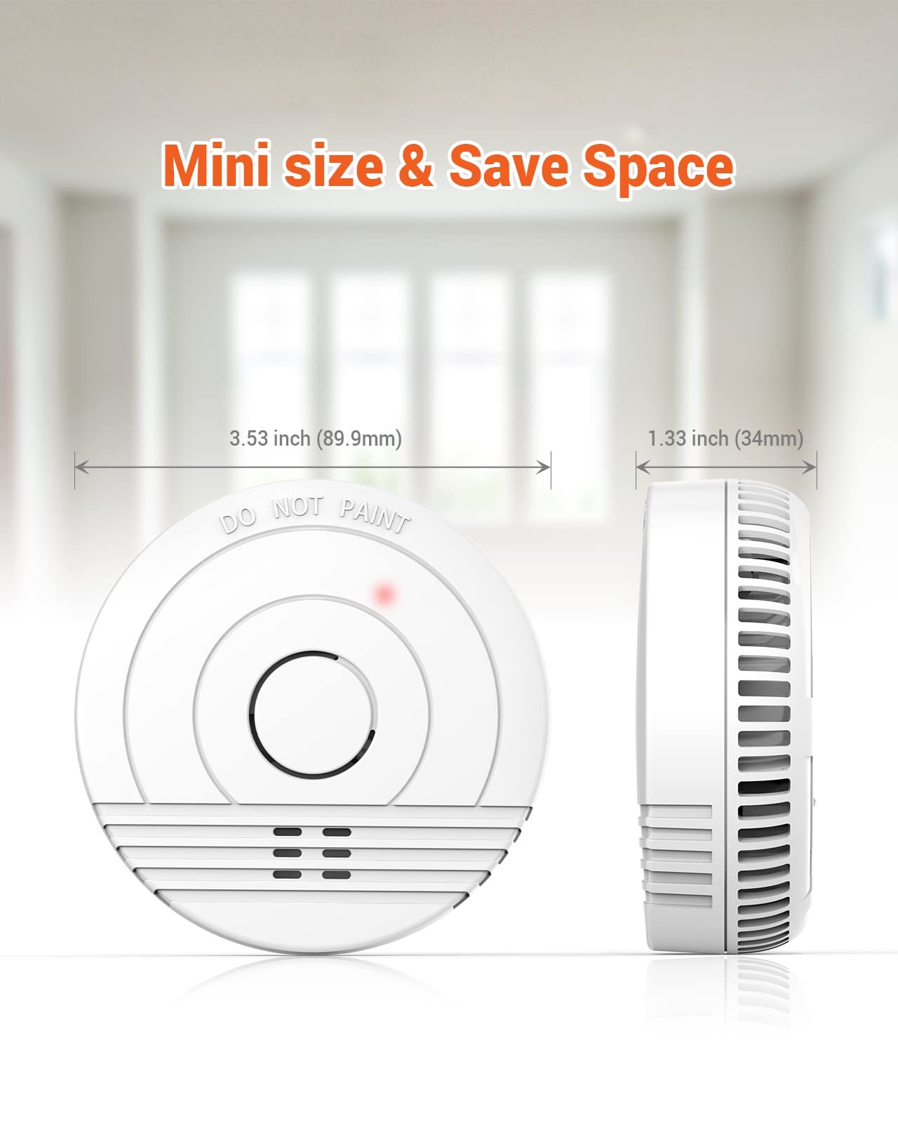 Jemay 7 Pack Smoke Detector, Fire Alarm Battery Powered, Smoke Alarm with Enhanced Photoelectric Sensor, Smoke Detectors with LED Indicator & Silence Button, Fire Detector Include Magnets and Screws