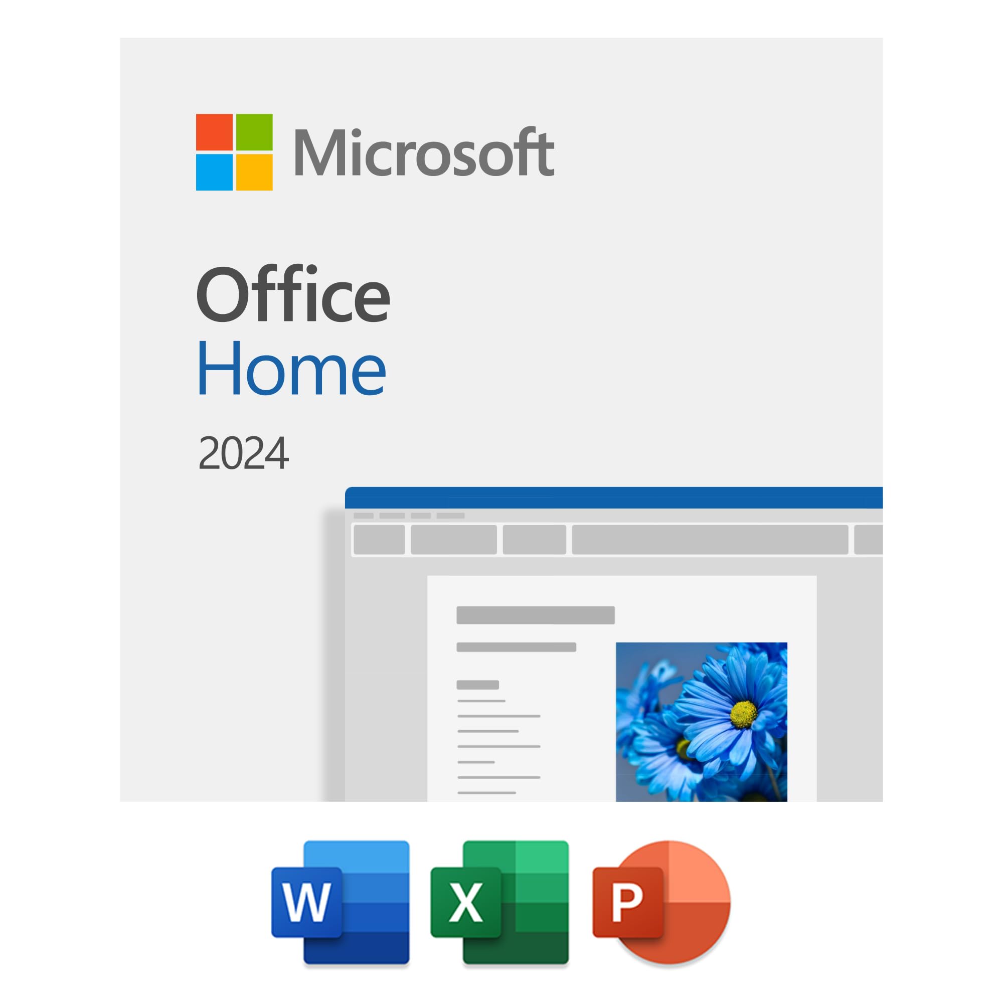 Microsoft Office Home 2024 | Classic Apps: Word, Excel, PowerPoint | One-Time Purchase for 1 PC/MAC | Instant Download | Formerly Home & Student 2021 [PC/Mac Online Code]