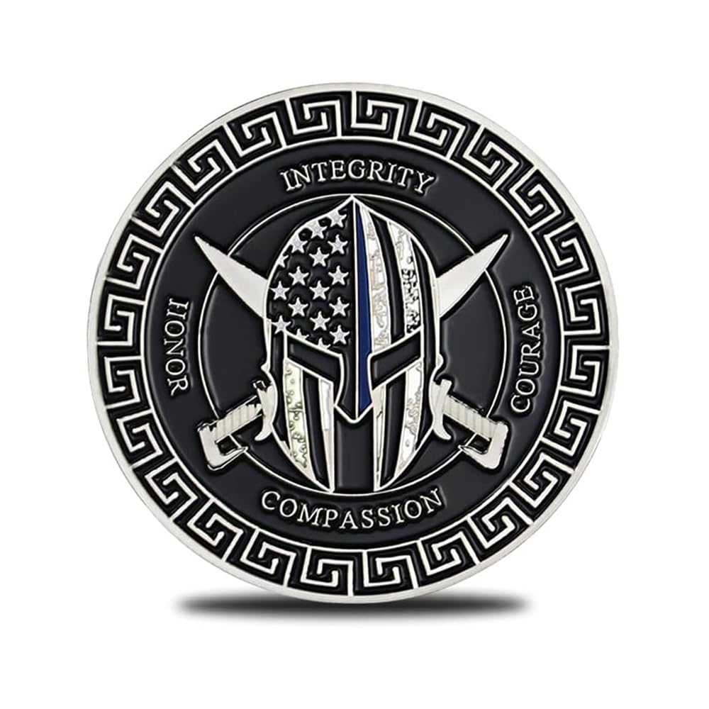 Thin Blue Line Law Enforcement Coins Police Challenge Coin