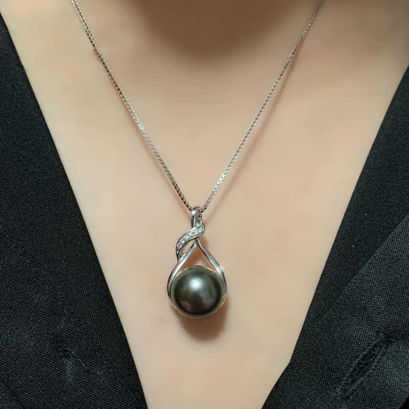 NONNYL Gifts for Women Wife-Tahitian-Black-Pearl-Necklace-Gift for Wife Wedding Birthday Anniversary Jewelry-Mom Girlfriend Her Mothers Day Gifts for Mom Women Valentines Day Christmas Day Gifts