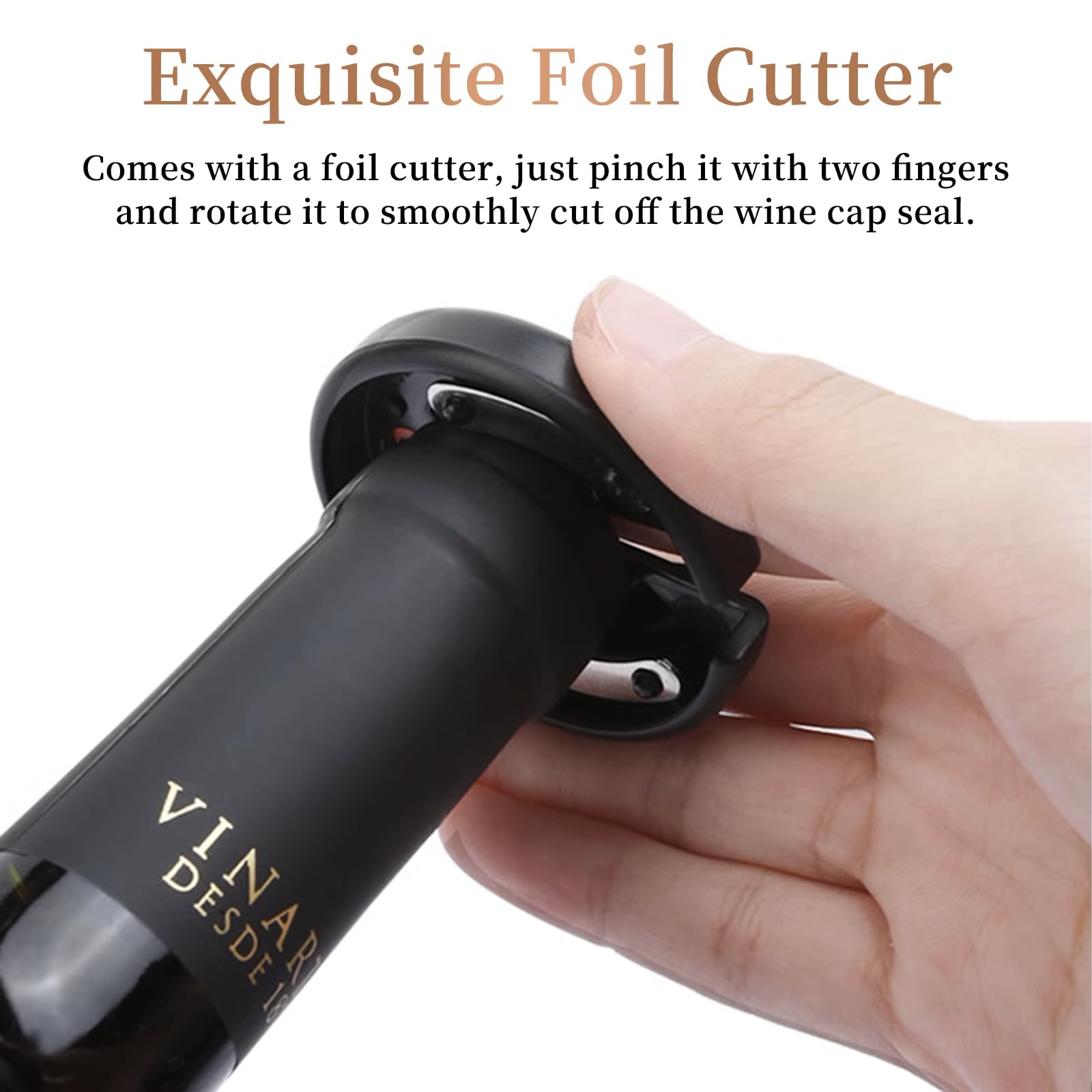 Electric Wine Opener 4-in-1 Gift Set, Vacuum Wine Stopper, Wine Pourer, Foil Cutter, Corkscrew, Battery Operated, Wine Cap, Wine Aerator, Easy Wine Cork Removal to Storage(SGS)
