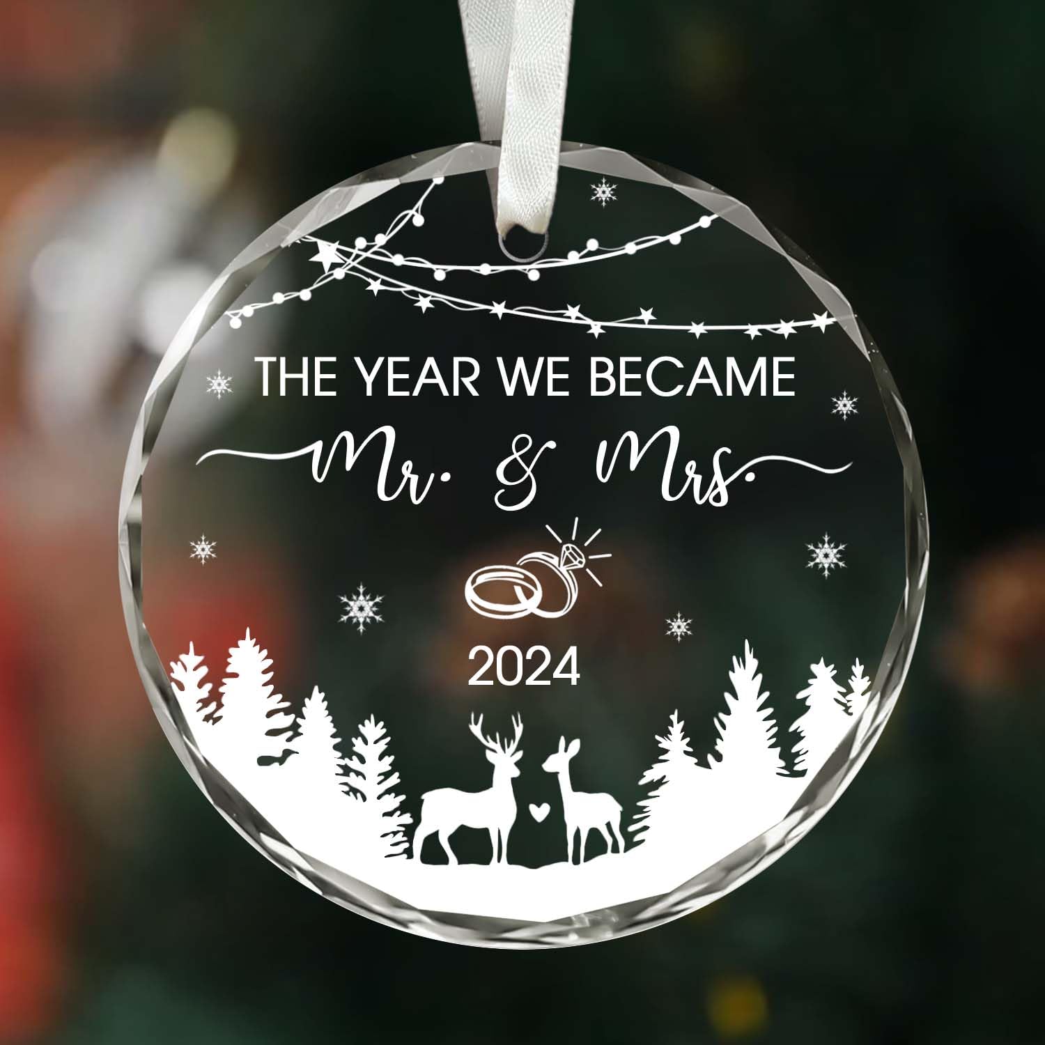 BSQUIELE Wedding Gifts - Mr Mrs Gifts - Mr and Mrs Christmas Ornament 2024 - The Year We Became Mr Mrs - Wedding Gifts for Couple, Bride, Wife, Her - Future Mr and Mrs Gifts - Bridal Shower Gifts