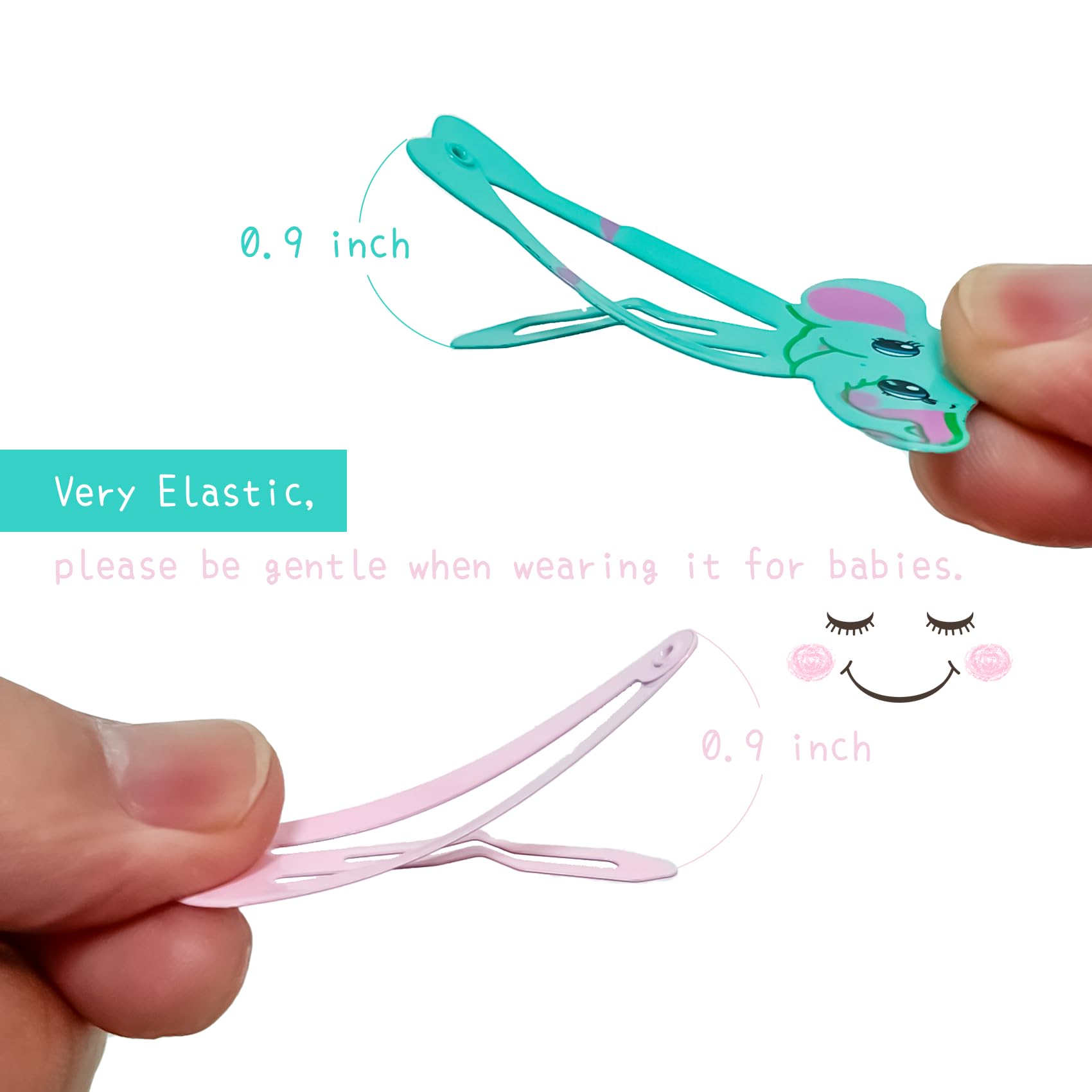 60 Pcs Hair Clips for Girls,Cute Cartoon Animal Shaped Children's Hair Accessories with Elastic Non Slip Metal Hair Bows(Snap Barrettes for Kids Teens Women)
