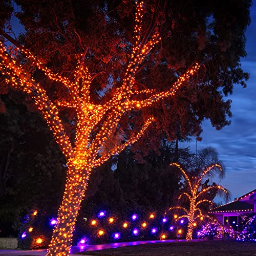 TW SHINE Purple Halloween Lights, 2 Pack 20FT 100 Count Incandescent Halloween Mini String Lights, Waterproof Halloween Decorations for Outdoor Indoor Patio Home Party Garden Yard Decor