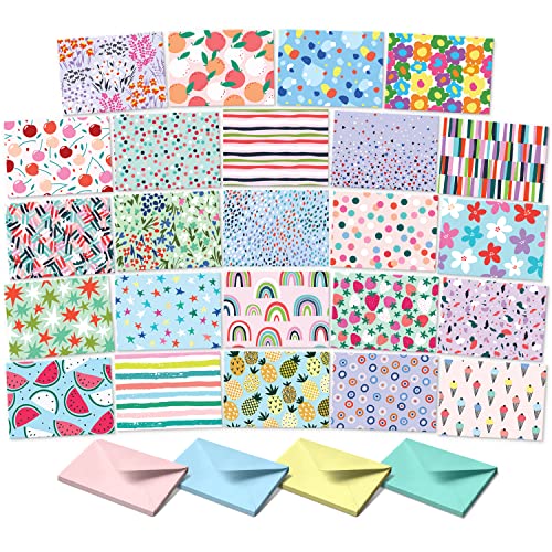 S&O Blank Cards for All Occasions in One Box Set - Blank Notecards with Envelopes for Handwritten Messages - All Occasion Cards Assortment Box with Envelopes - 24 Vibrant Notecards and Envelopes Set