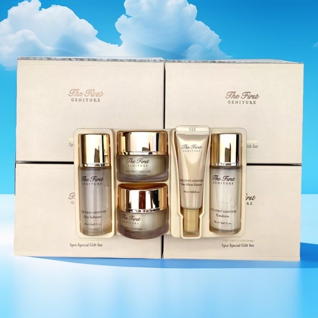 Korea Luxury Skincare_NEW The First Geniture Special Moisture Gift Set 5 items Travel Kit (Skin Softener, Emulsion, Essence, Eye Cream, Cream)