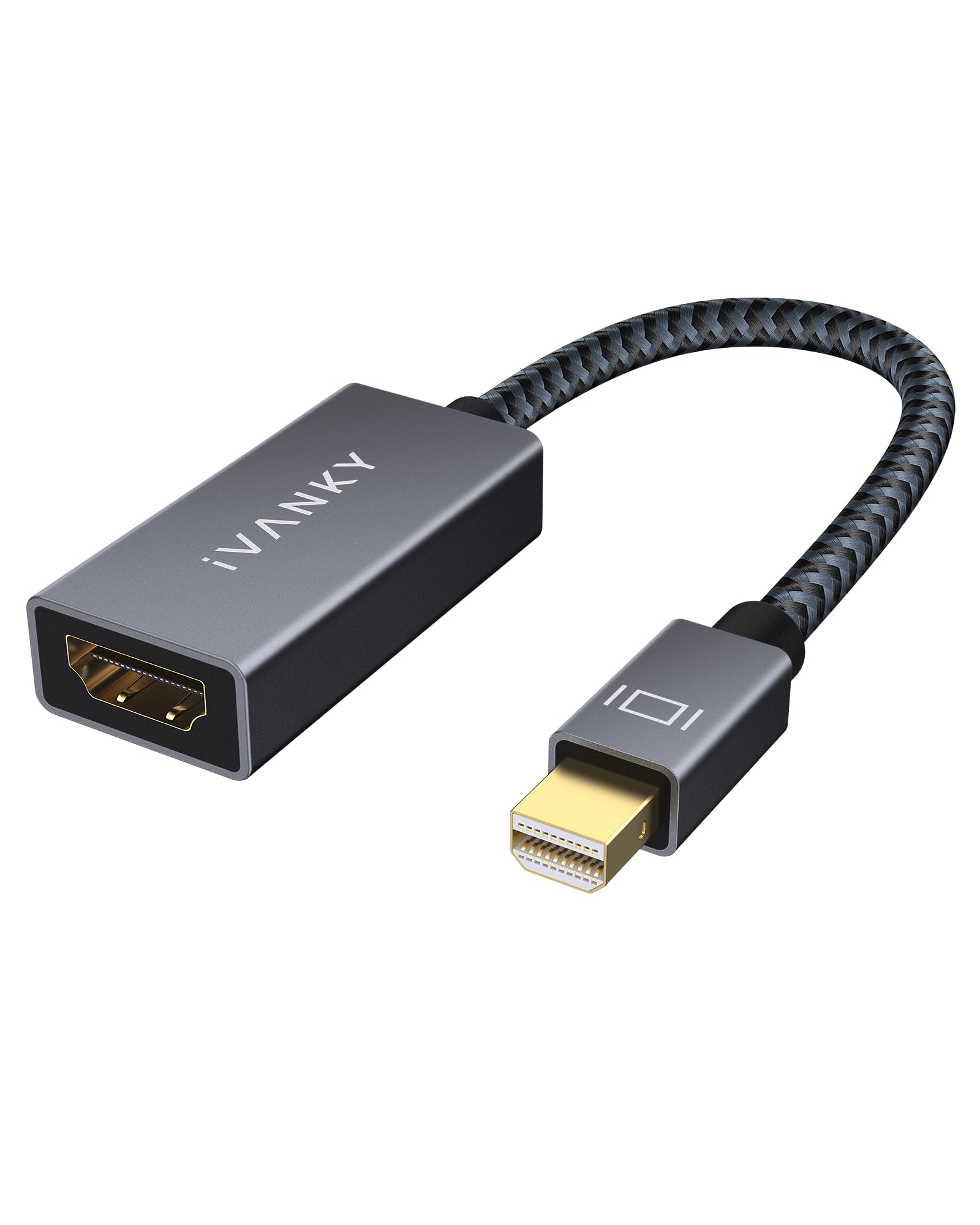 IVANKY Mini DisplayPort to HDMI Adapter, Mini DP(Thunderbolt) to HDMI Adapter, Gold-Plated Braided,Thunderbolt 2 to HDMI Compatible with MacBook Air/Pro, Microsoft Surface Pro/Dock, Monitor, Projector