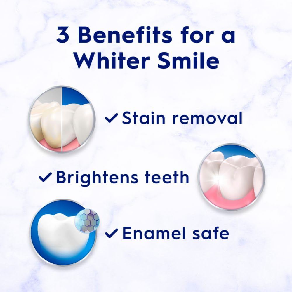 Crest 3D White Advanced Teeth Whitening Toothpaste, Crest 3D White Brilliance Toothpaste, Radiant Mint, 3.3 oz, Pack of 3