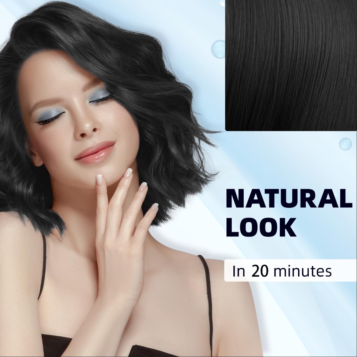 Ivnil Black Hair Dye Shampoo 3 in 1 Semi Permanent Hair Color Shampoo for Women & Men for Gray Hair Coverage, shampoo para pintar el cabello