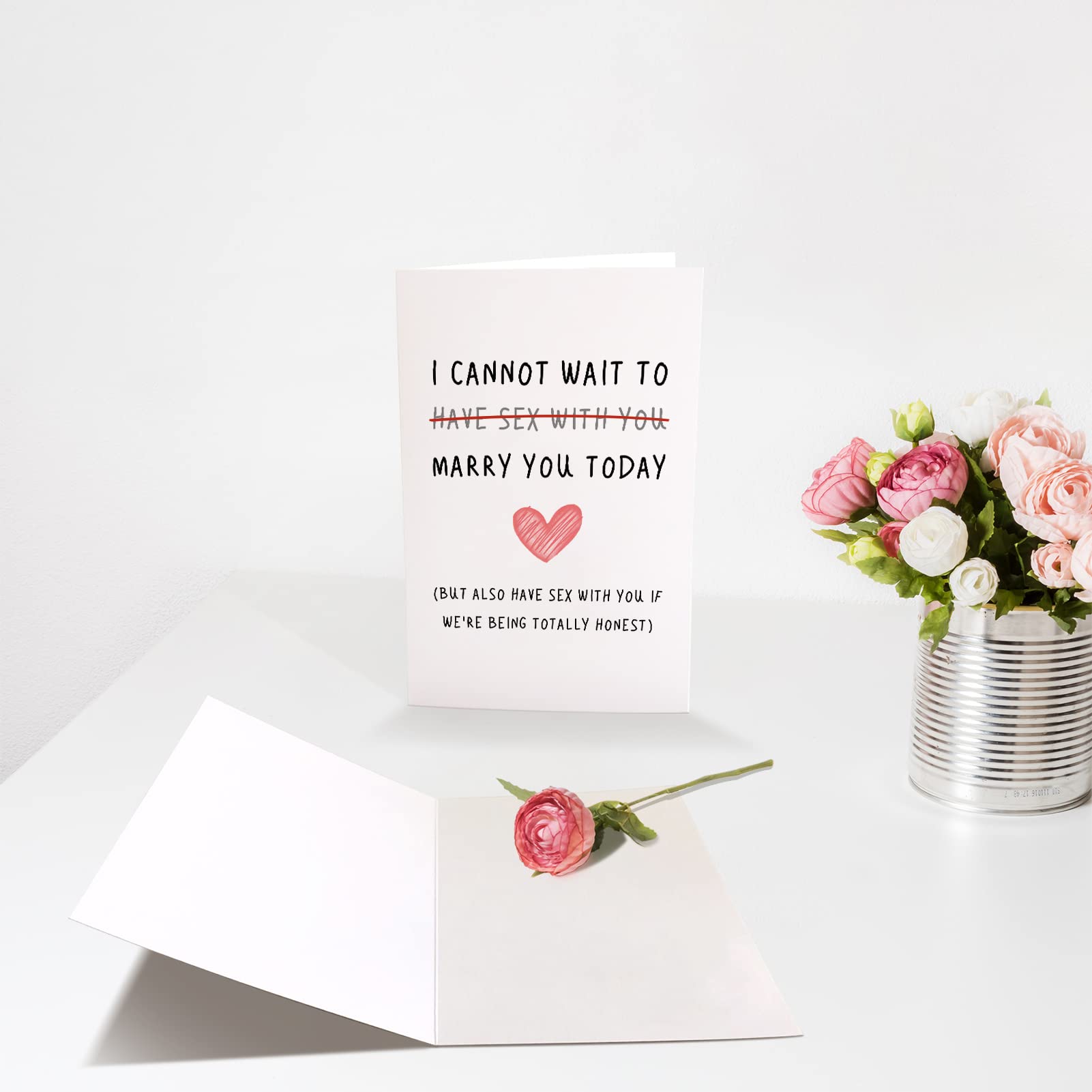 Naughty Wedding Day Card to Your Bride or Groom, Cheeky Wedding Gift for Partner, I Cannot Wait To Have Sex With You Marry You Today