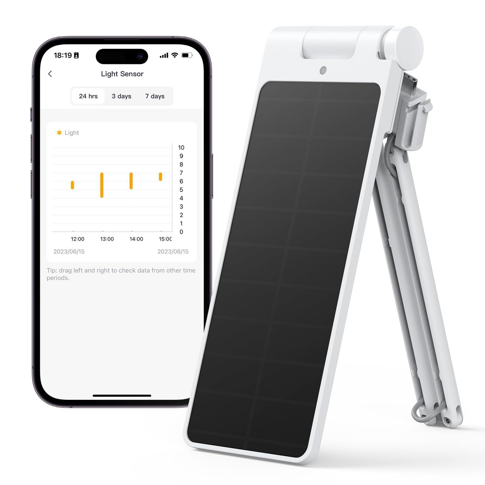 SwitchBot Solar Panel Charger for Curtain 3 - Performance Upgrade, Easy to Use, Support Low Light Charging, Smart Solar Panel for SwitchBot Curtain 3 Rod/U Rail, Non-Stop Solar Power Supply