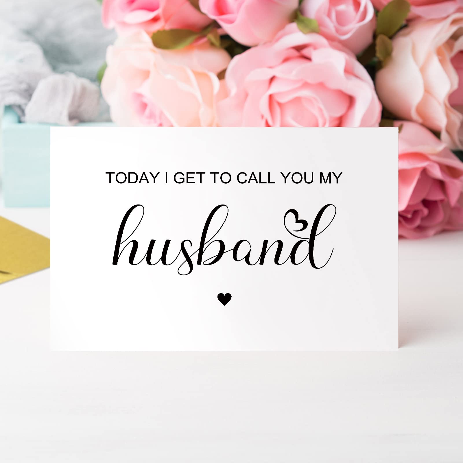 Qiliji Wedding Day Card for Groom from Bride, Husband Wedding Day Card, Husband Vow Card, Groom Gift from Bride, Today I Get To Call You My Husband Card