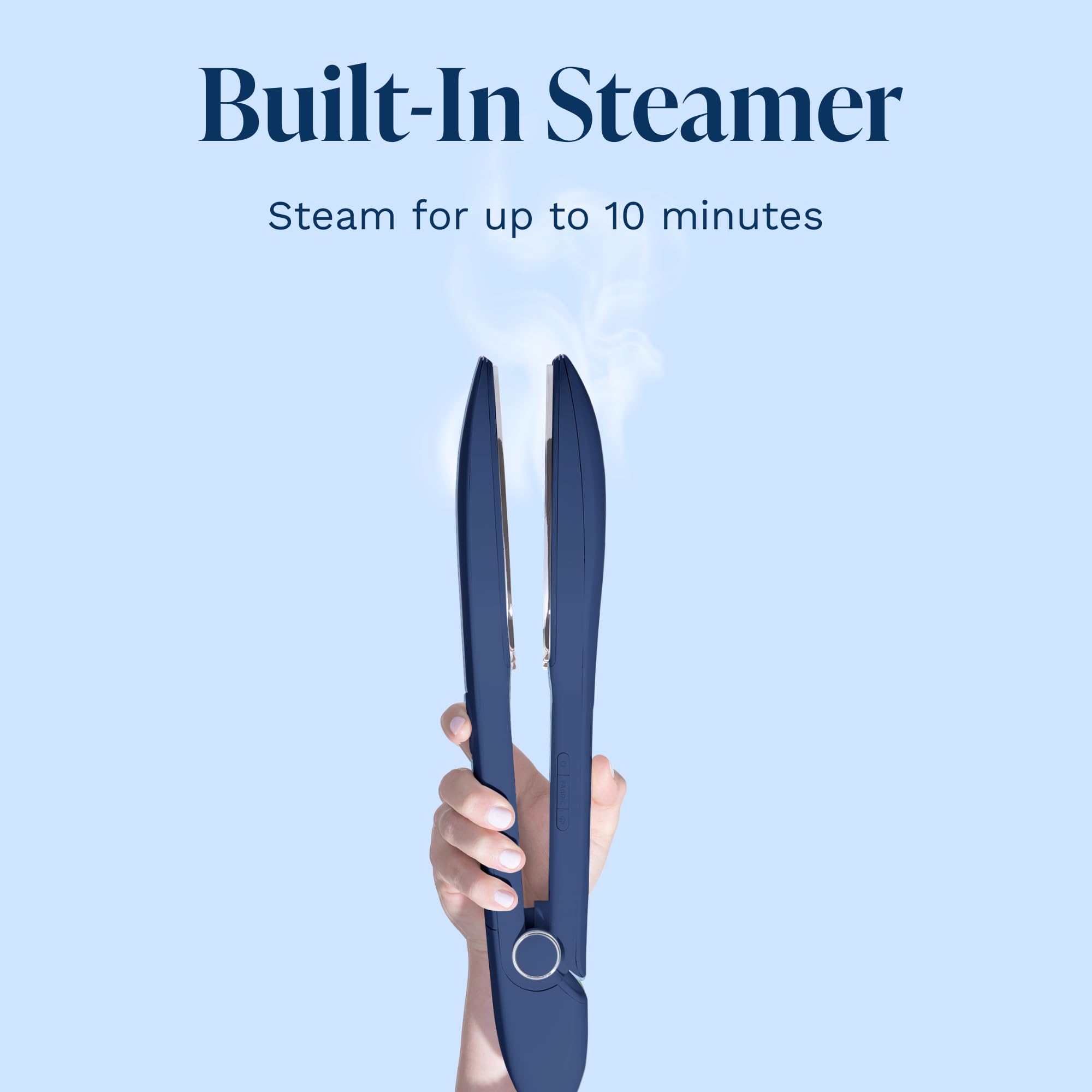Nori Press Travel Steam Iron - Handheld Iron With Optional Steam Feature - No Ironing Board Required - Easy to Use w/ 6 Fabric Settings - Removes Wrinkles - User Manual Included - Navy