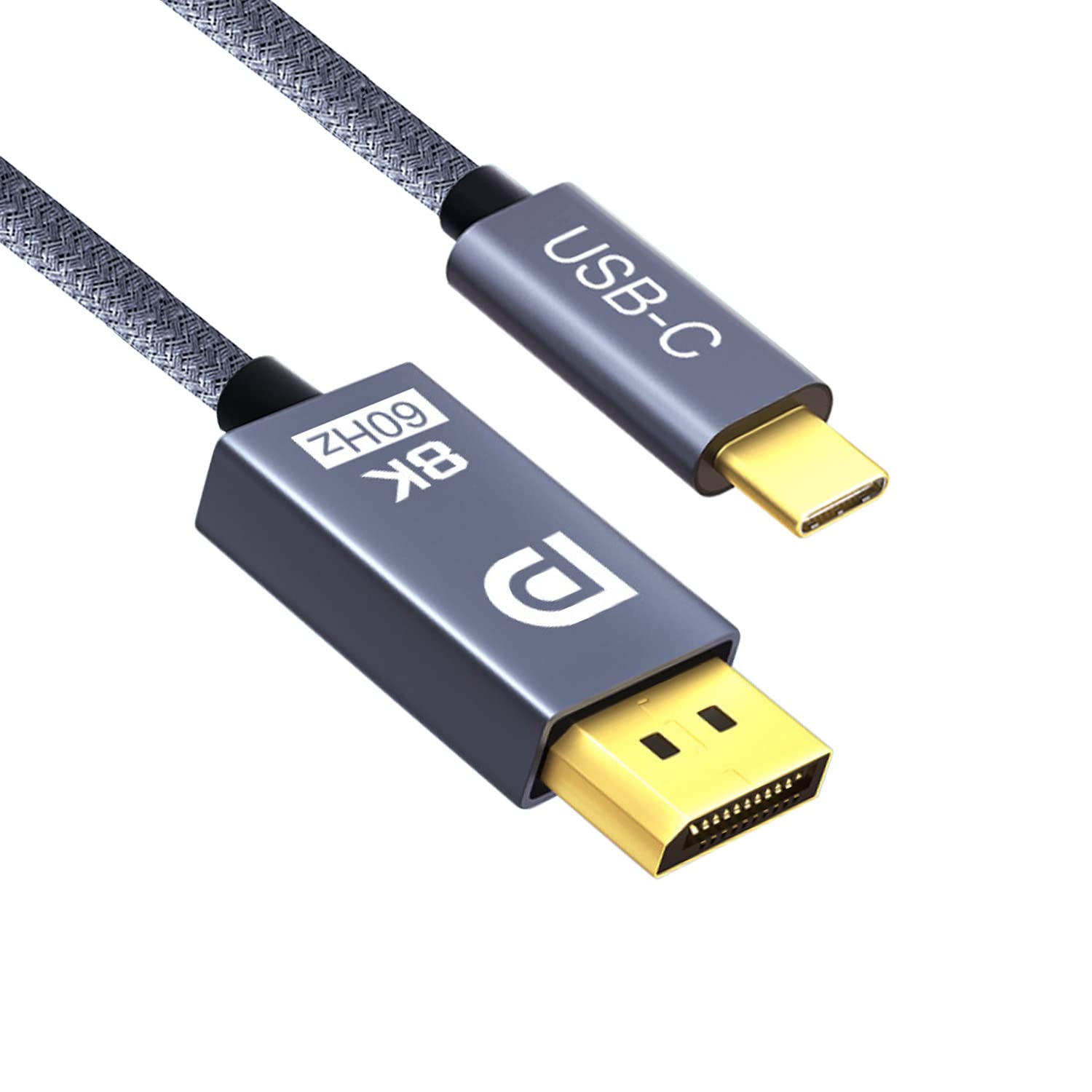 QCEs USB C to DisplayPort 1.4 Cable 10Ft, Type C to DP Cable 8K@60Hz 4K@144Hz 2K@240Hz Compatible with Thunderbolt 3/4 USB4, MacBook Pro M1 M2, Mac Studio, Mac Mini, iPad Pro, XPS