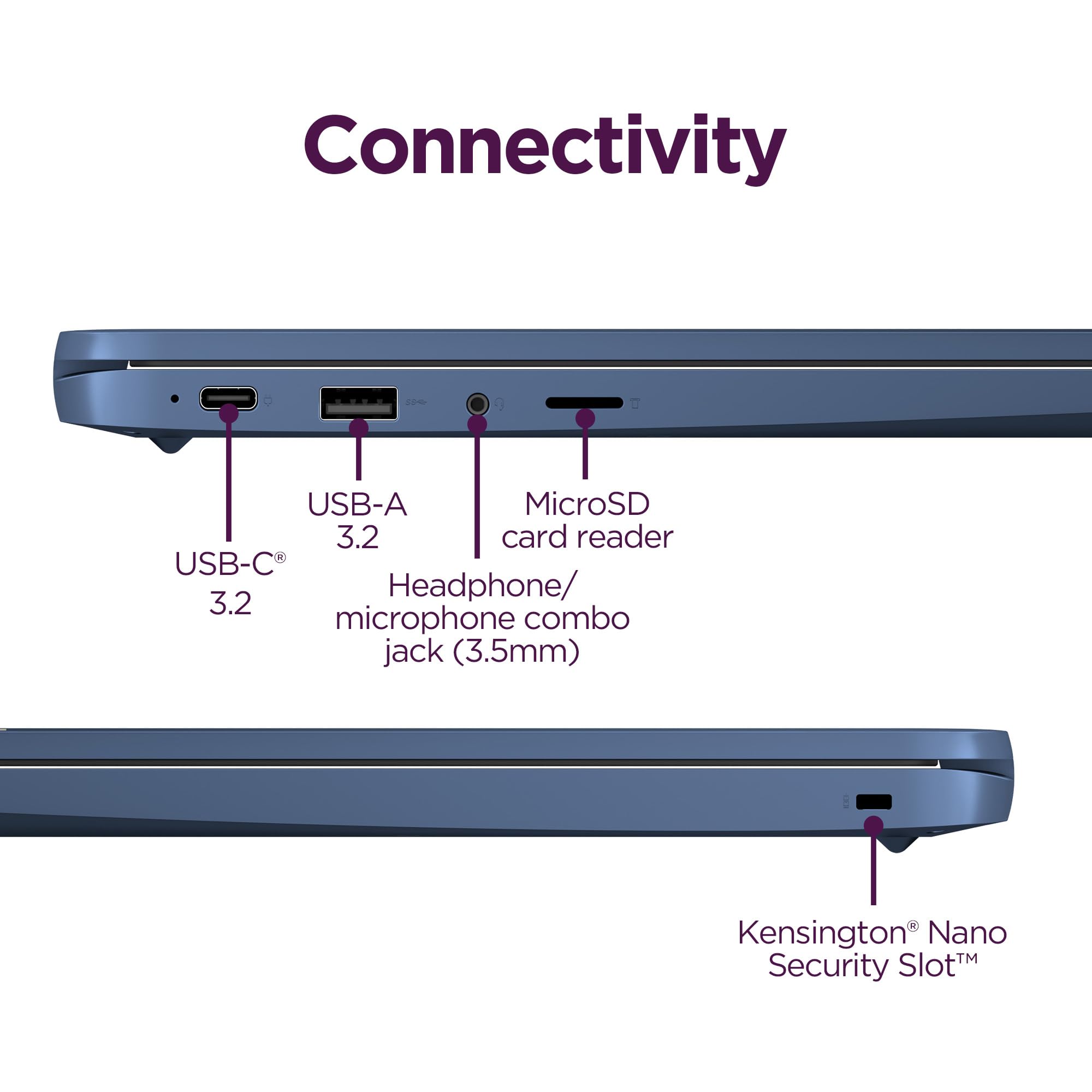 Lenovo IdeaPad Slim 3 Chromebook - 2024 - Lightweight Laptop - Waves MaxxAudio® Speakers - 14" HD Display - HD 720p Camera - 4GB Memory - 64GB Storage - MediaTek Kompanio 520 - Abyss Blue