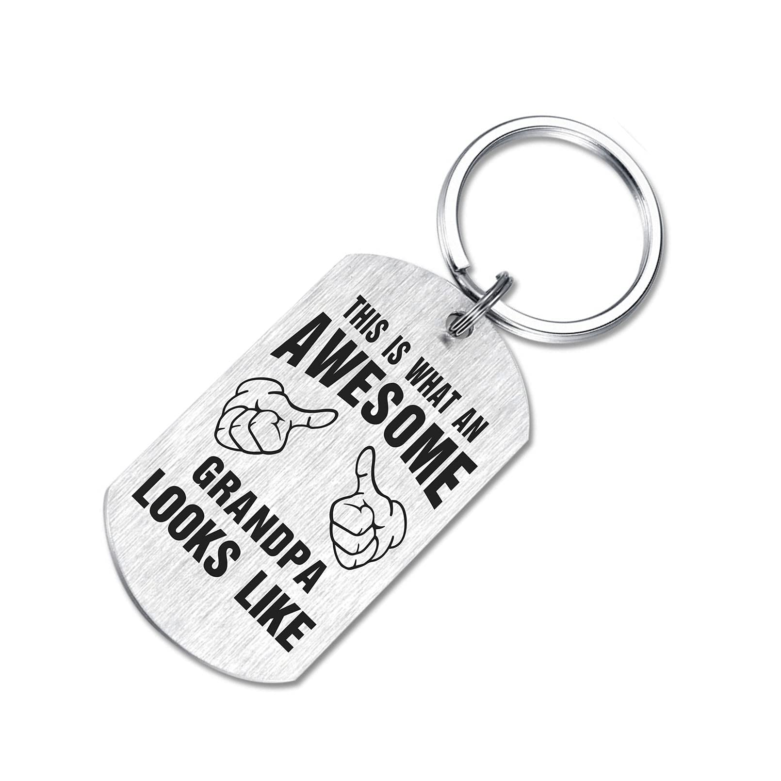 ABNTY Awesome Grandpa Gifts, Best Grandpa Keychain, Appreciation Gifts for Grandpa Grandfather