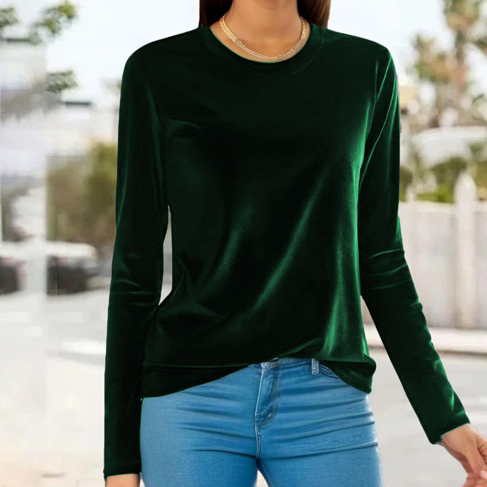 Amazon Haul Sale Clearace Velvet Shirts for Women Long Sleeve Amazon Haul Sale Amazon Haul Womens Clothing Warehouse Amazon Warehouse Deals Amazon Haul Items H01 Green Large