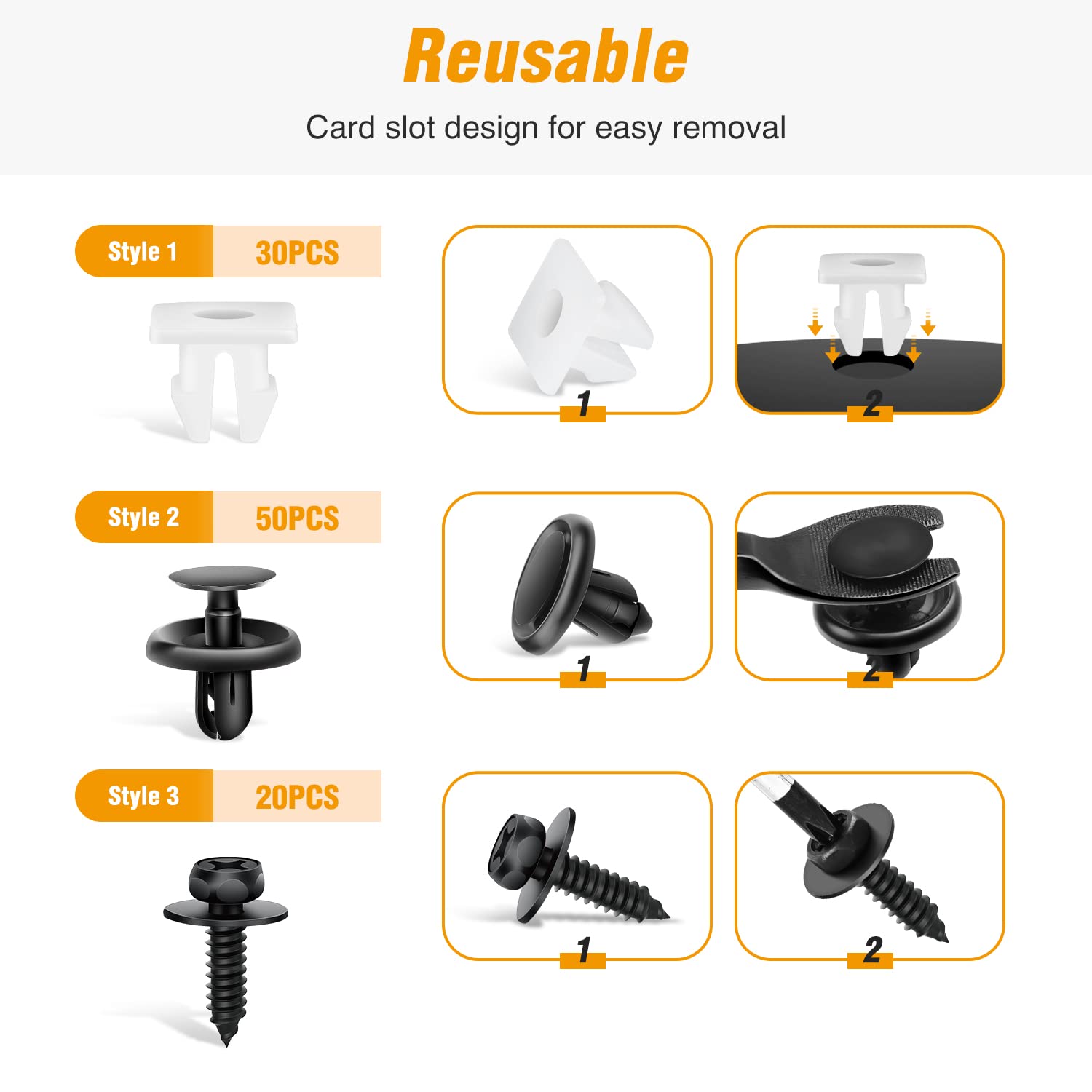 Gooacc 101Pcs Engine Under Cover Push-Type Retainer for Lexus &Toyota Clips 90467-07201 Front Bumper Nut Grommet Avalon & Camry 90189-06193 Liner Screw Bolt 90159-60477 with Fastener Remover