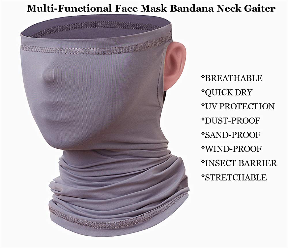 Unisex Face Mask Neck Gaiter Balaclava Scarf Ear Loops UV Protection Bandana Motorcycle Mask for Sport Outdoor