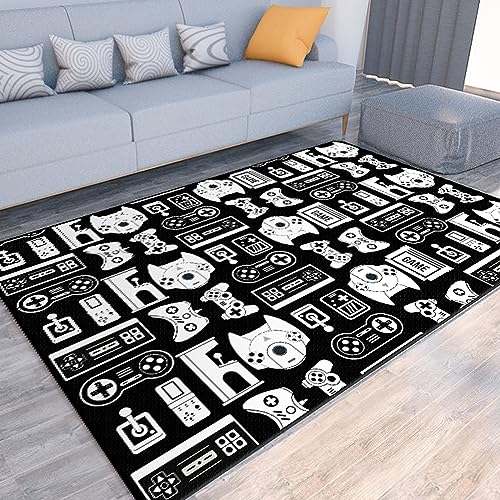 Lacut Game Rug Teen Boys Carpet with Game Controller Decoration, 3D Gaming Rugs for Boy’s Bedroom Living Room Playroom, Non-Slip Gamer Carpet Children Gaming Area Rugs (47" x 31")