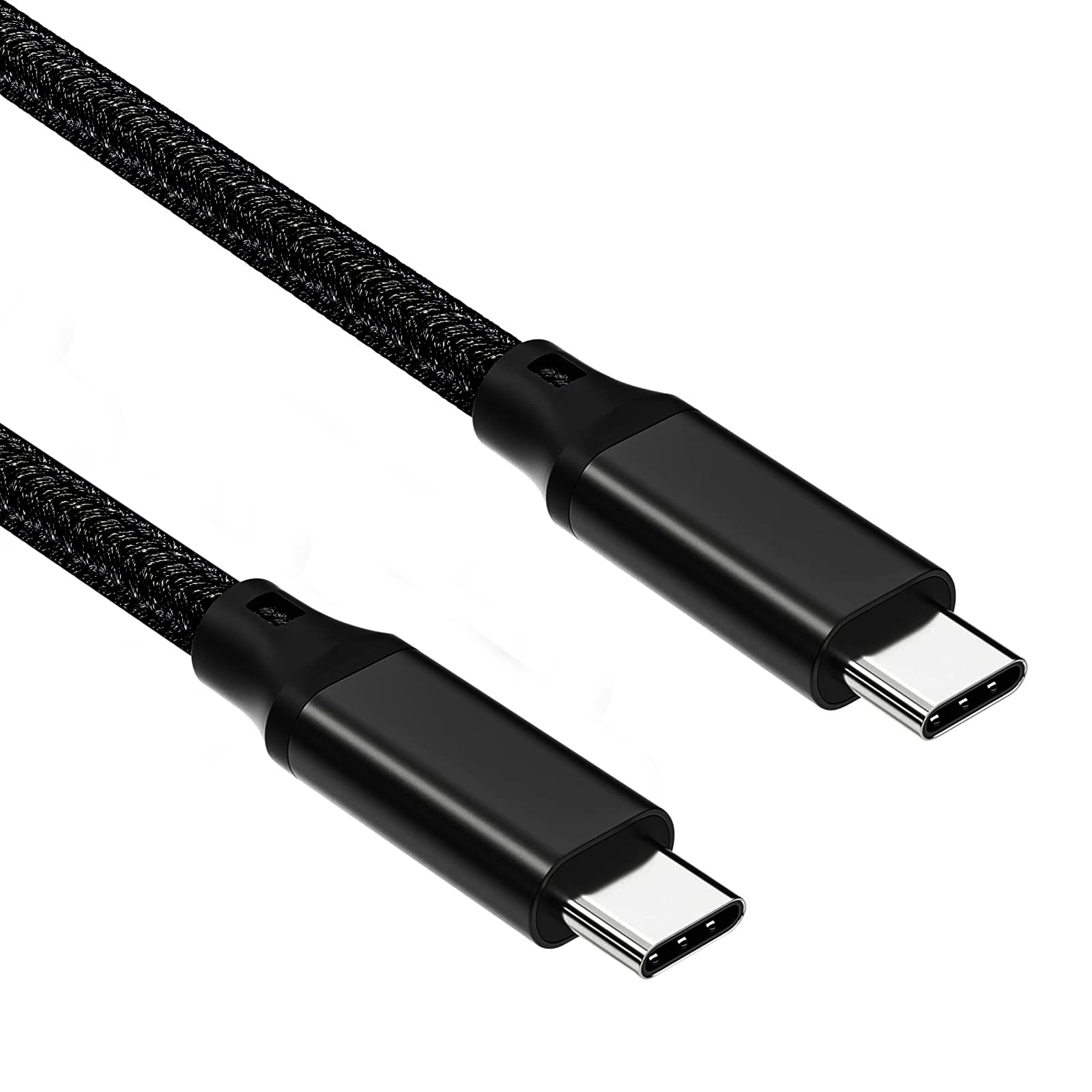 Elfesoul USB C to USB C Cable, 3.2 Gen 2 USB-C Cable 10ft - 4K UHD 20Gbps USB C Cable 100W PD Fast Charging Cable for MacBook Pro, for iPad Pro, Nylon Braided, Black.