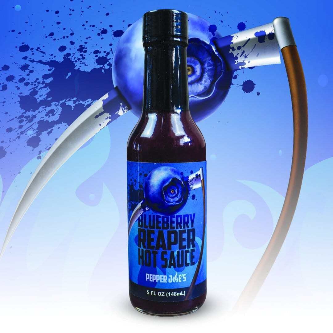 Pepper Joe’s Blueberry Carolina Reaper Hot Sauce – Premium Carolina Reaper Hot Sauce – Made with a World’s Hottest Chili Pepper and Ripe Blueberries – 5 Ounces