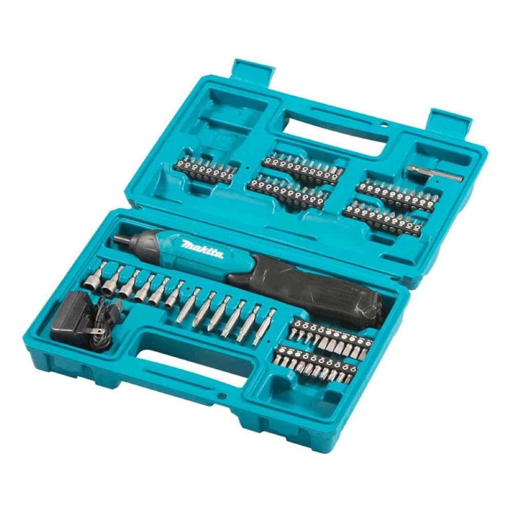 Makita DF001DW 3.6V Lithium-Ion 1/4" Hex Screwdriver Kit, Teal, 3.6V