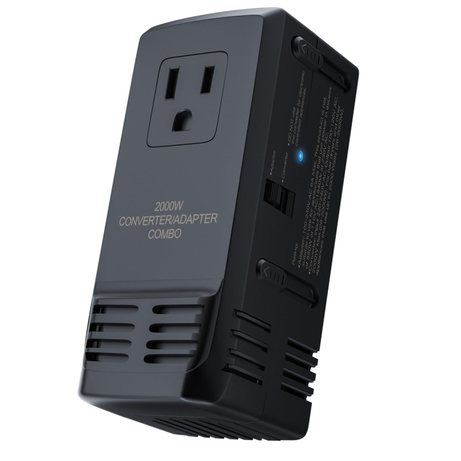 FUNPRO 2000W Voltage Converter Travel Adapter Step Down 220V to 110V for Hair straighteners, laptops, Cell Phones, Power converters from USA to Europe, UK, Australia Over 200 Countries