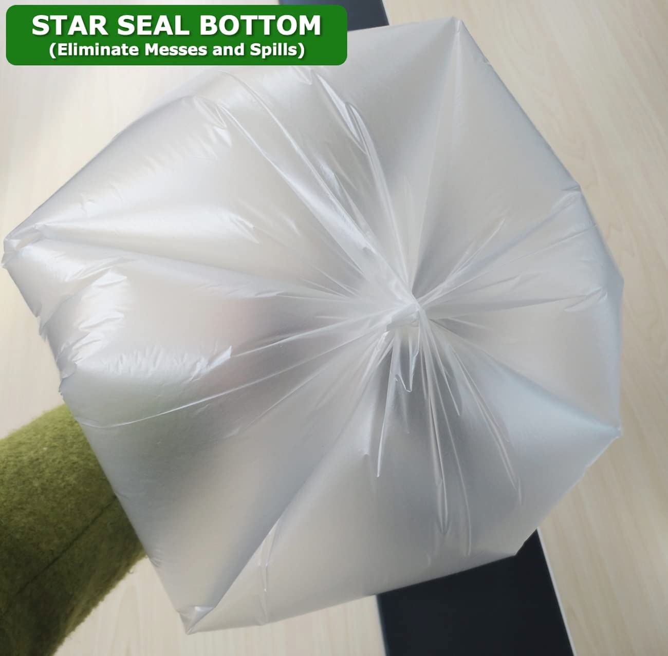4 Gallon Trash Bags Small Bathroom Garbage Bags Clear Plastic Wastebasket Trash Can Liners for Home and Office Bins, 200 Count