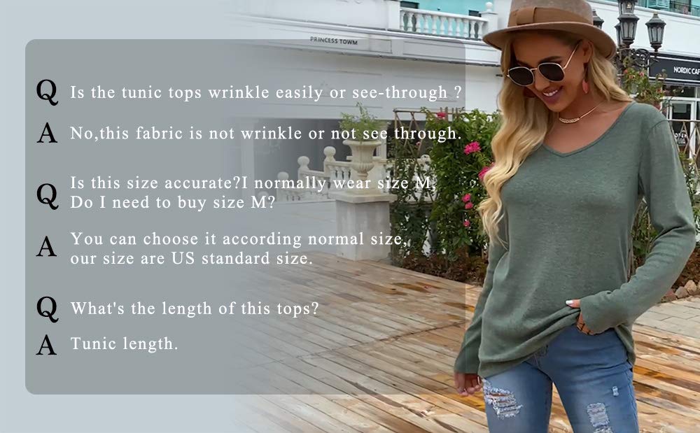 Jescakoo Tunics Tops for Women Long Sleeve Knit Shirts Fashion 2019 Coffee L