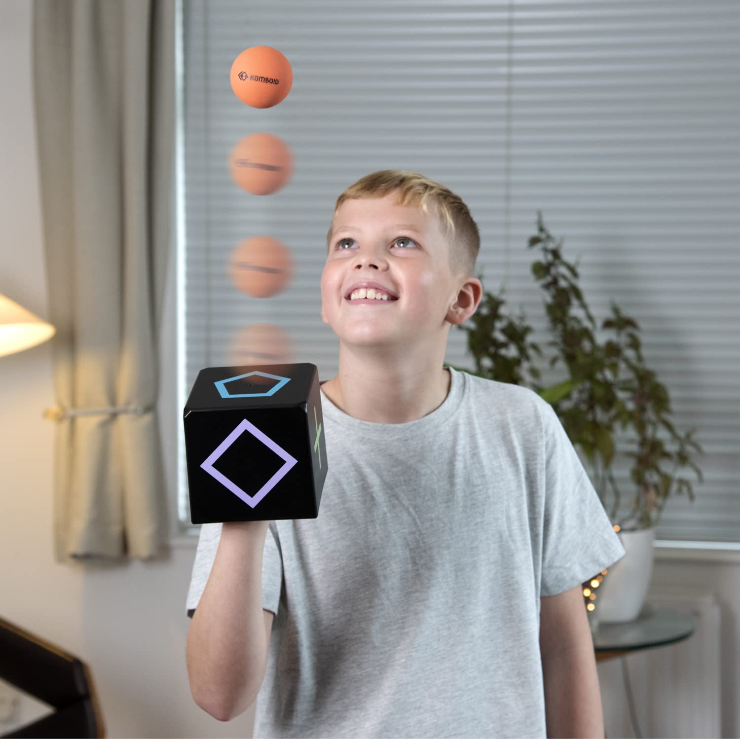 KOMBOID Ball Bouncing Skill Game for Teenagers and Adults. 12+ Years Old. Single Cube, 2 Balls