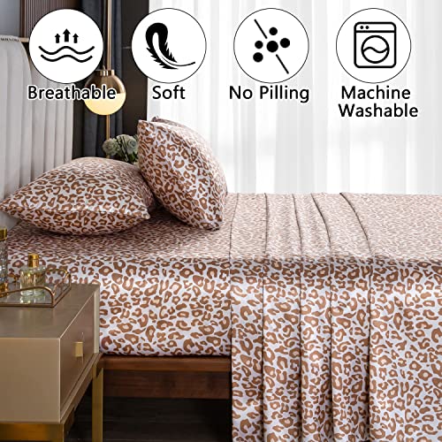 UDEAL Queen Sheet Set Satin Sheets and Pillowcase Sets Silky Soft Cooling Bed Sheets Set Deep Pocket Luxury Breathable Sheet, Wrinkle, Fade, Stain Resistant 90 GSM (4 Piece, Silver Grey)