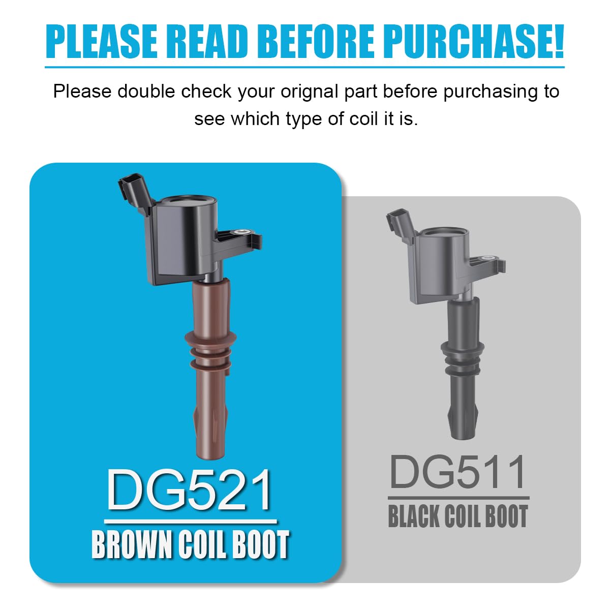 MAS Set of 8 Ignition Coils Brown boots DG521 and Motorcraft SP-509 Spark Plugs Compatible with Ford Expedition F-150 Super Duty F-250 F-350 F-450 F-550 F53 4.6L 5.4L C1659 DG521