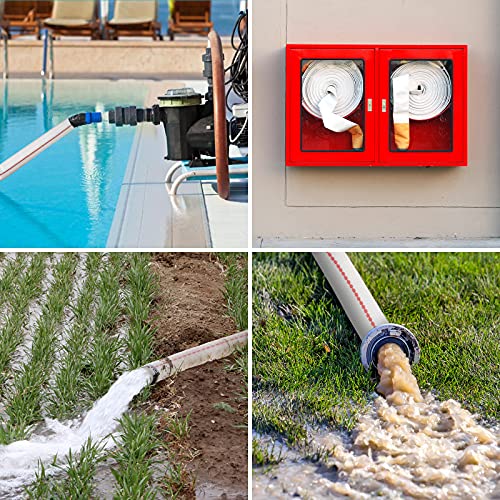 AGHITG Fire Hose,Backwash hose 100 Ft With Hose Clam, 1-1/2" Pool Discharge Hose for Swimming Pool Drain.Flexible Sump Pump Hose.