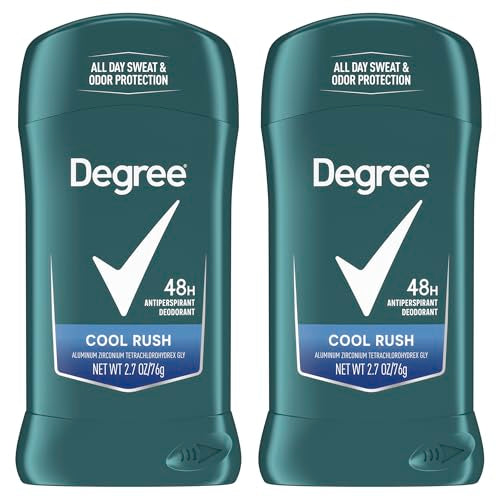 Degree Men Original Antiperspirant Deodorant Cool Rush Twin Pack 48-Hour Sweat & Odor Protection Antiperspirant For Men 2.7 oz