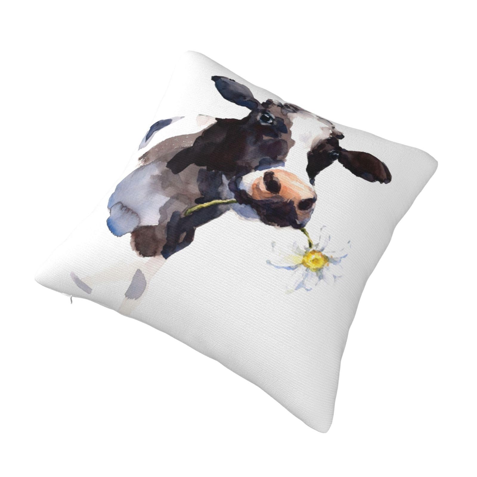 Funny Cow Print Throw Pillow Cover Case 18 X 18 for Couch Sofa Bed Home Decor