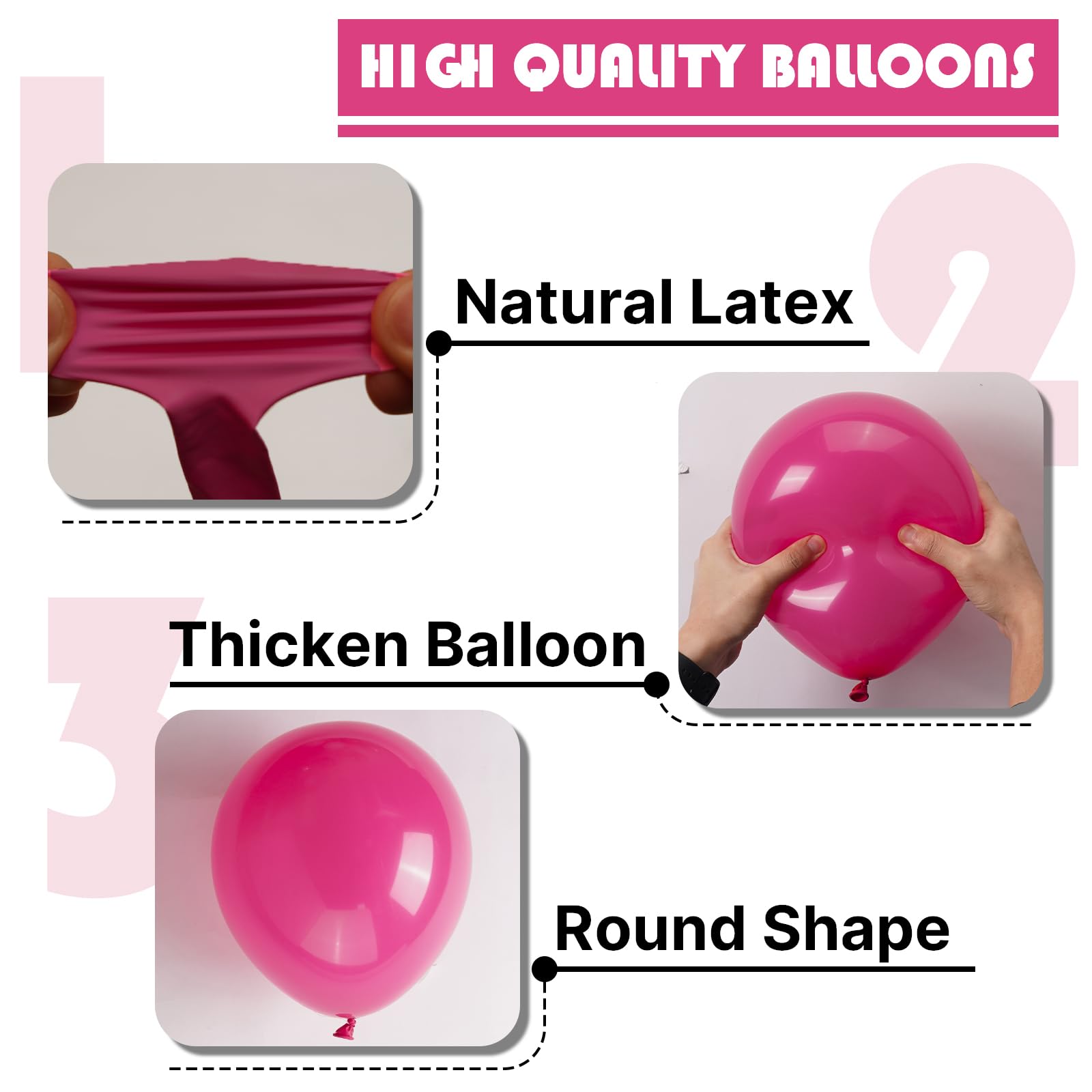 PartyWoo Hot Pink Balloons 99 pcs Different Sizes of 36 18 12 10 5 Inch Magenta Fuchsia Dark Pink Balloon Arch Kit Garland for Valentine's Day Baby Shower Princess Birthday Party Decorations Pink-Y12