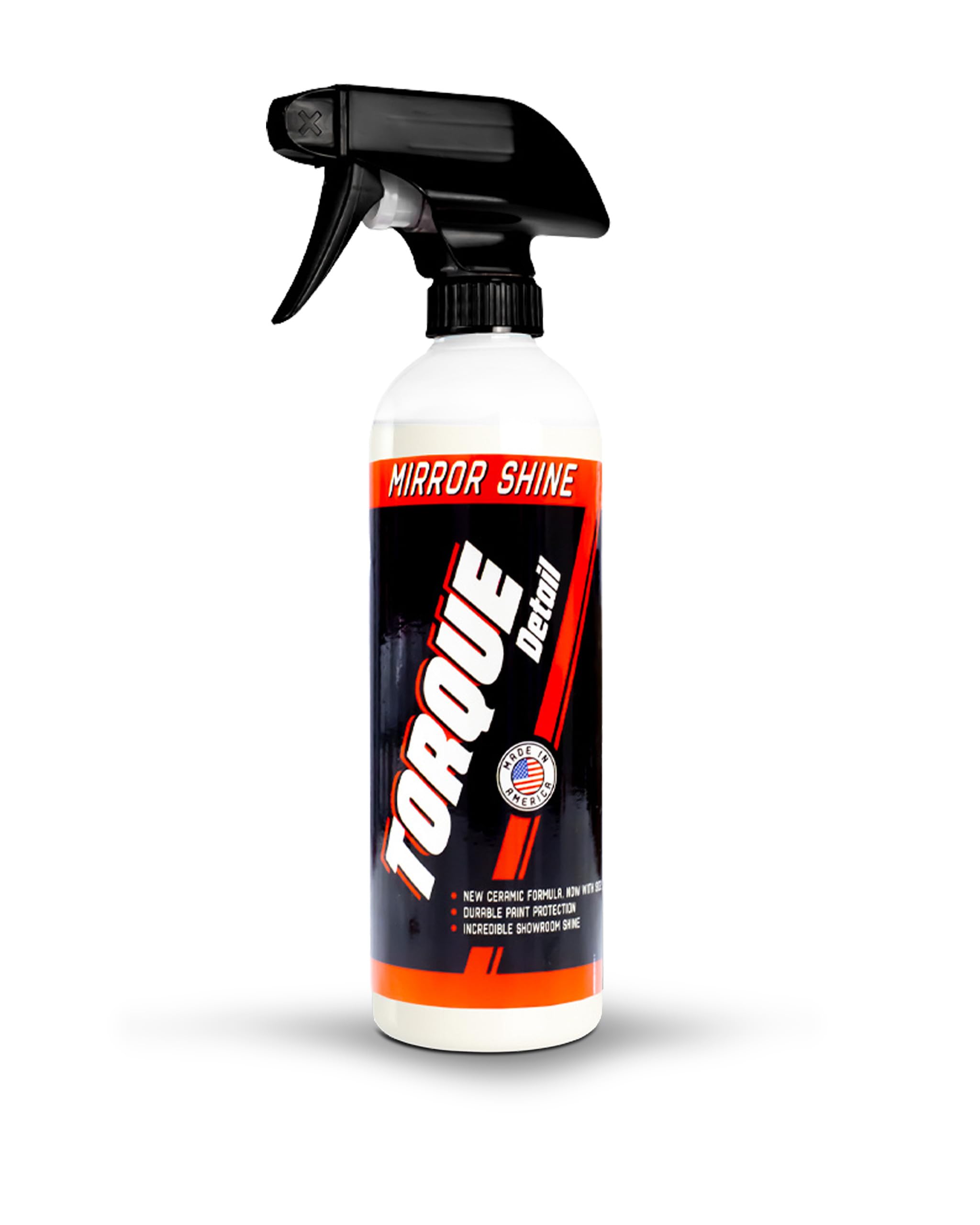 Mirror Shine - Super Gloss Ceramic Wax & Sealant Hybrid Spray by Torque Detail - Showroom Shine w/Professional Detailer Protection - Quickly Applies in Minutes, Each Coat Lasts Months - 16oz Bottle