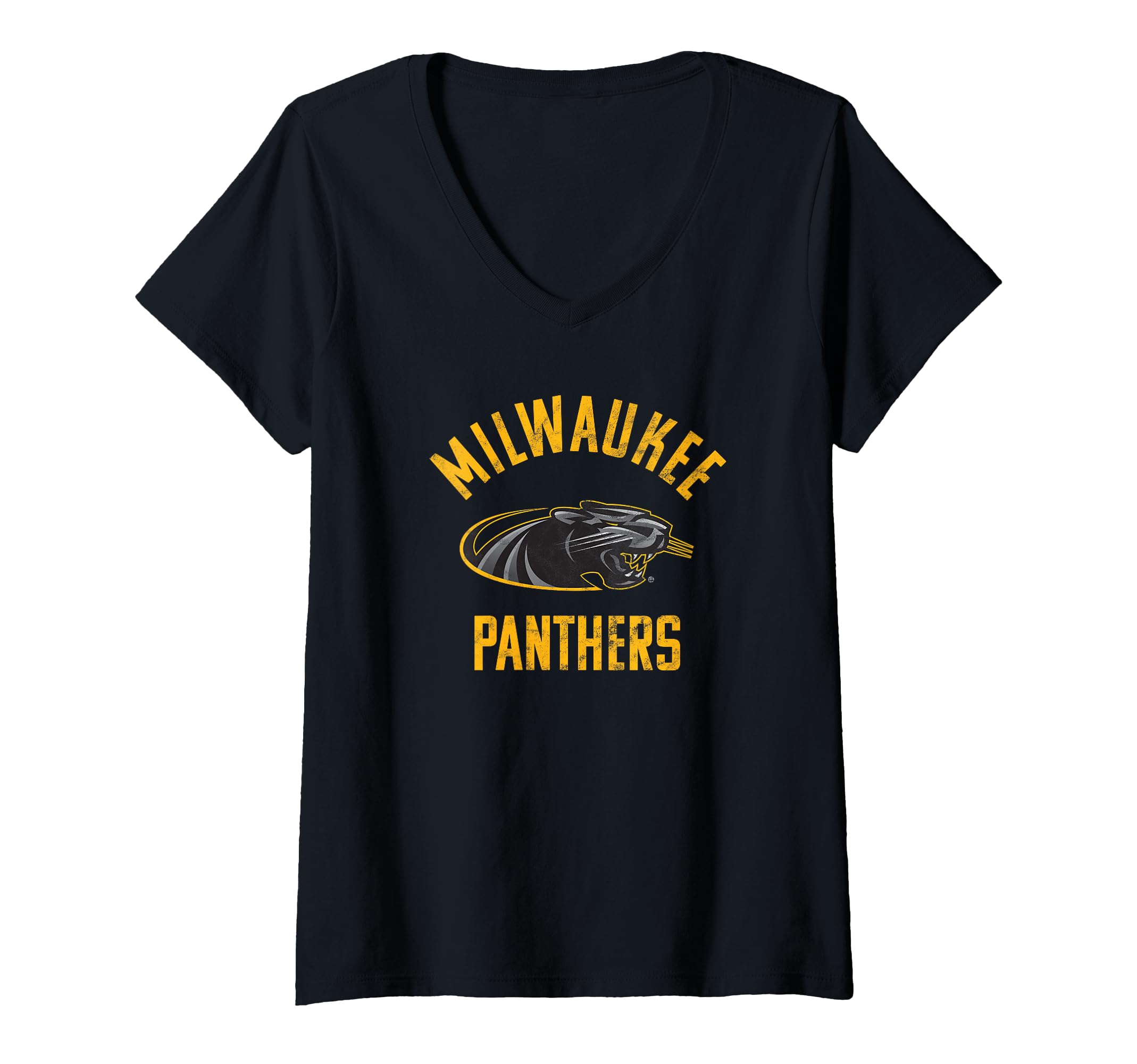 Womens UW Milwaukee Panthers Panthers Large V-Neck T-Shirt