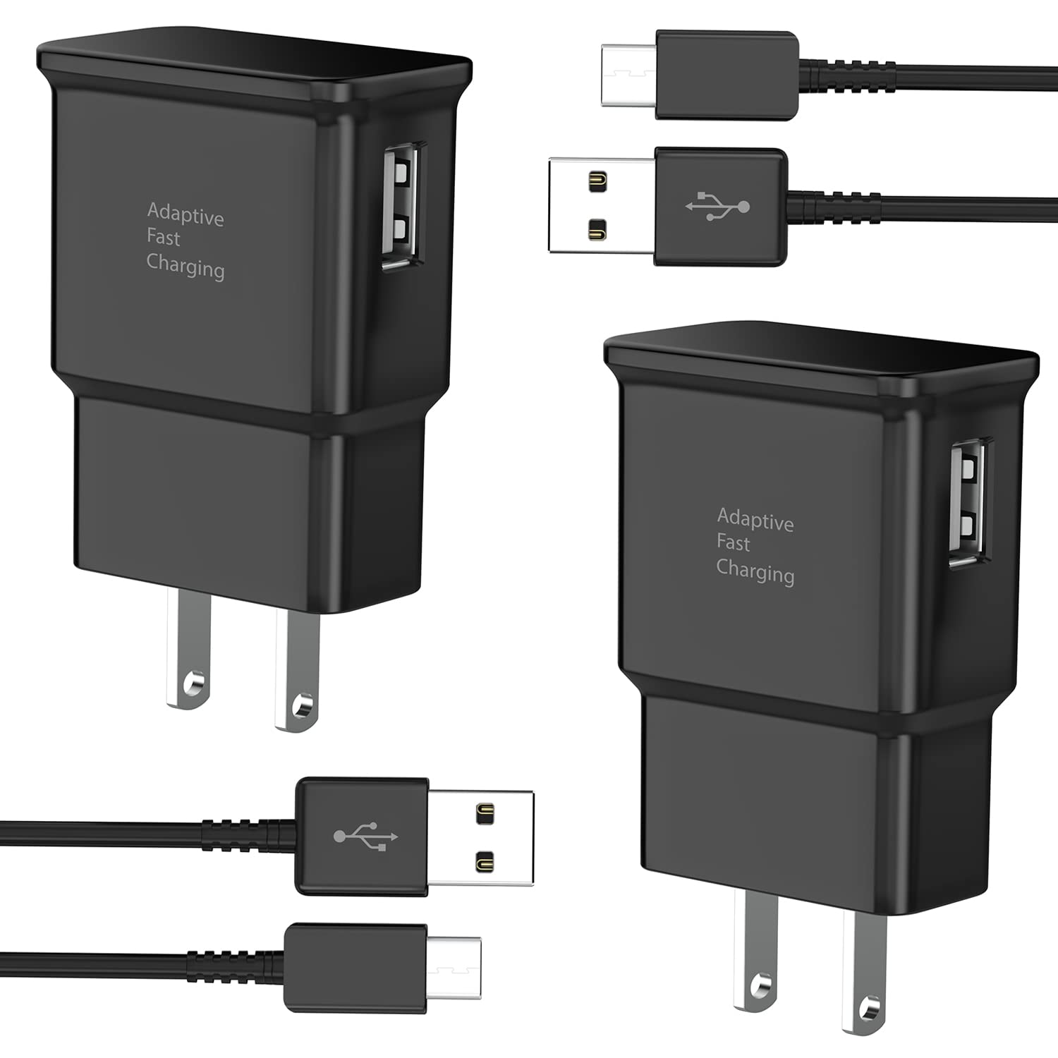 Type C Fast Charger, for Android Charger, Samsung Phone USB-C Charger Block, Cable Cord 6.6ft for Galaxy S23/S23+/S22/S21/S20/S10e/S9/S8/Note20/Note10/Note9/Z Fold 3/4/5 2-Pack