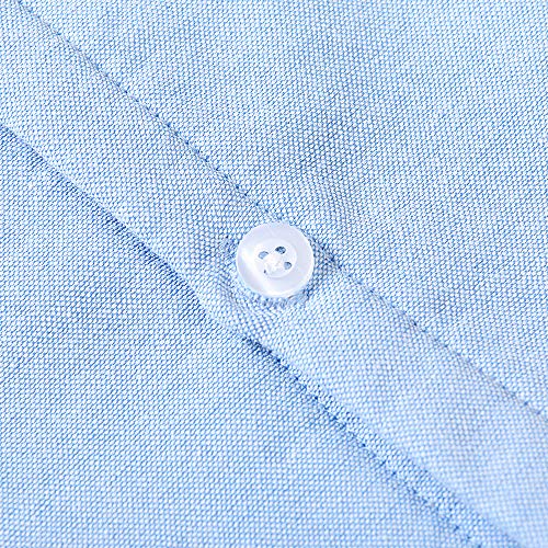 OCHENTA Little Boys' Girls Fleece Lined Dress Flannel Shirt Long Sleeve Button Down Shacket Blue 100CM - 2T