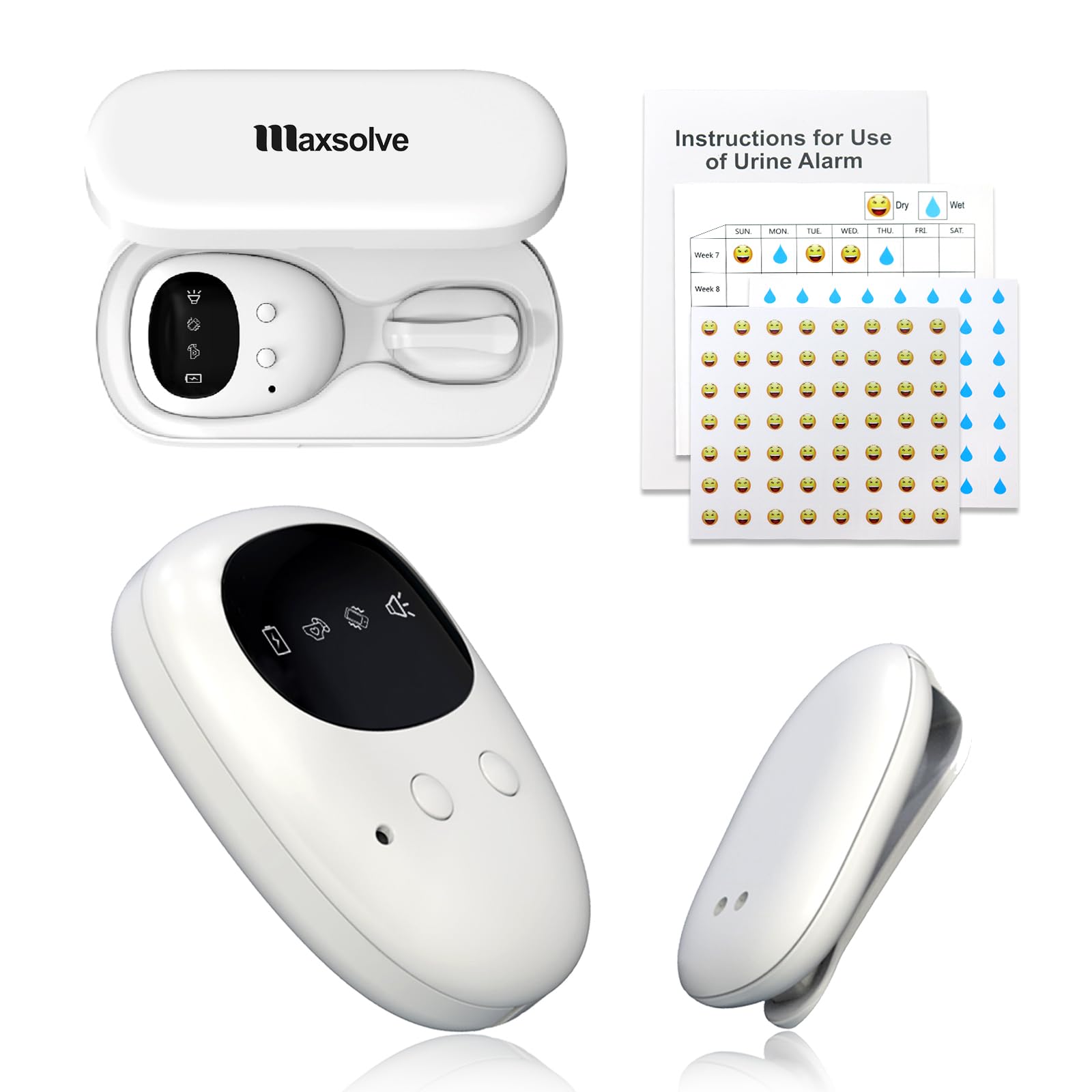 New Wireless Bed Wetting Alarm for Boys and Girls, USB-C Rechargeable Bedwetting Alarm with 3 Working Modes, Bed Wetting Solutions for Kids, Elderly, Night Time Potty Training for Kid