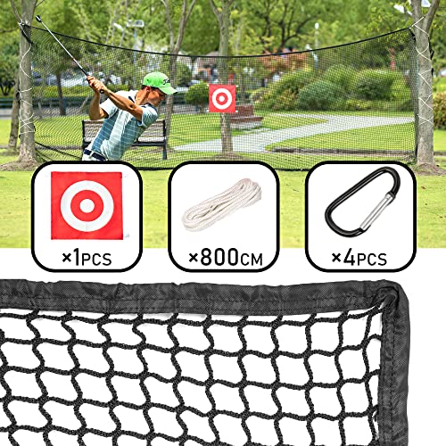 Golf Sports Practice Barrier Net Hitting Nets,Heavy Duty Golf Ball Netting High Impact Practice Barrier Nets Ball Containment Black