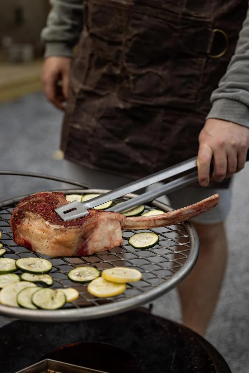 Breeo Grilling Tools Set - Tongs, Spatula, & Fork - Stainless Steel Grilling Accessories - Grill Tools, Griddle & BBQ Accessories for Live-Fire Cooking & Backyard BBQ (Grill Set - Long, 24")