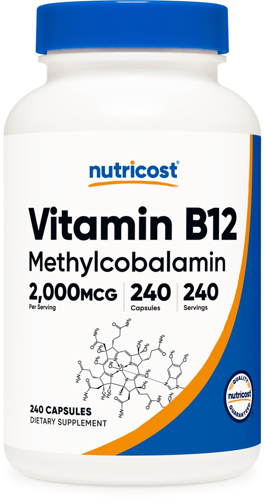 Nutricost Vitamin B12 (Methylcobalamin) 2000mcg, 240 Capsules - Vegetarian Caps, Non-GMO, Gluten Free B12 Supplement