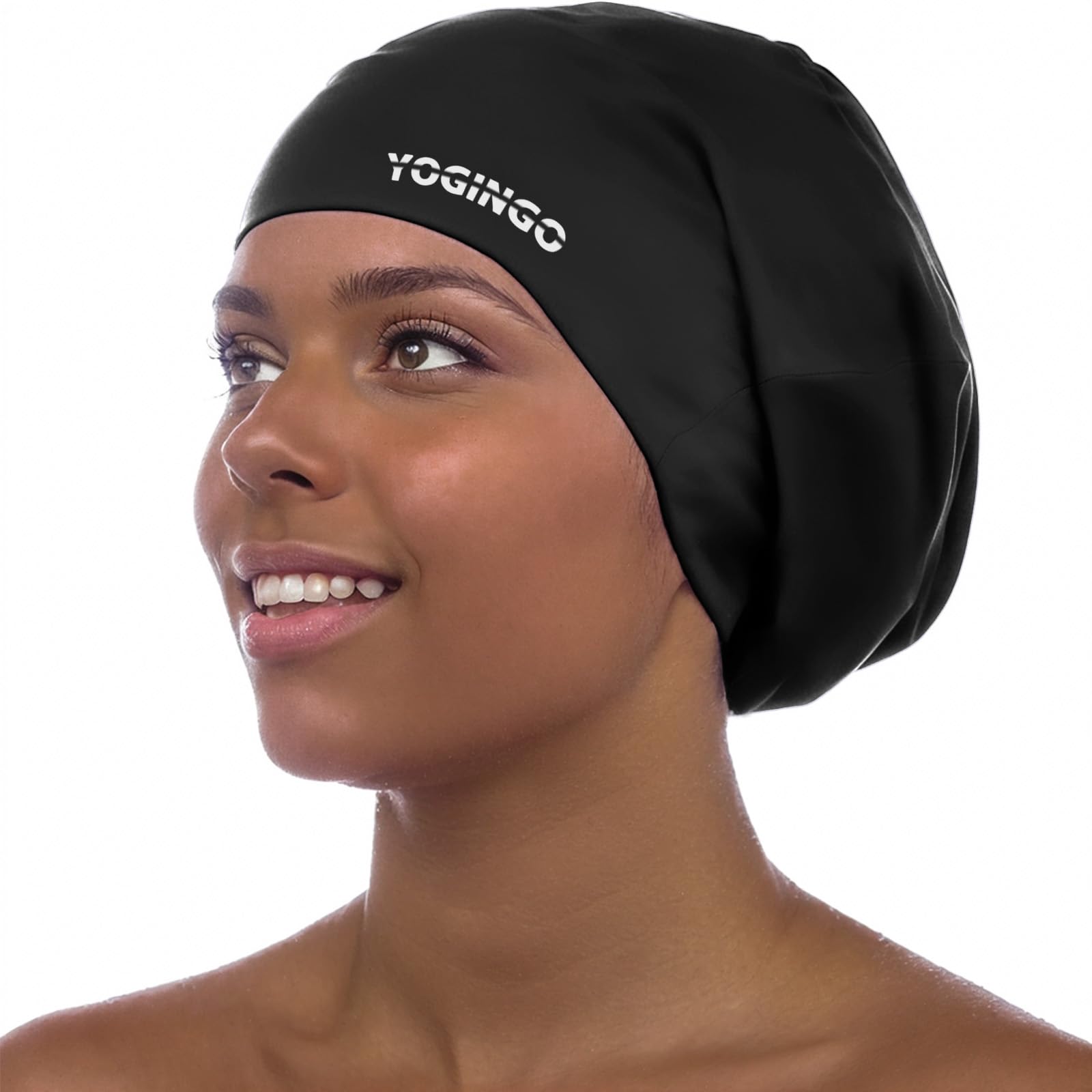 Extra Large Swim Cap - Swim Cap for Long Hair, Dreadlocks, Weaves, Hair Extensions, Braids, Curls & Afros - Silicone Swimming Cap for Women & Men, Keep Hair Dry (XL)