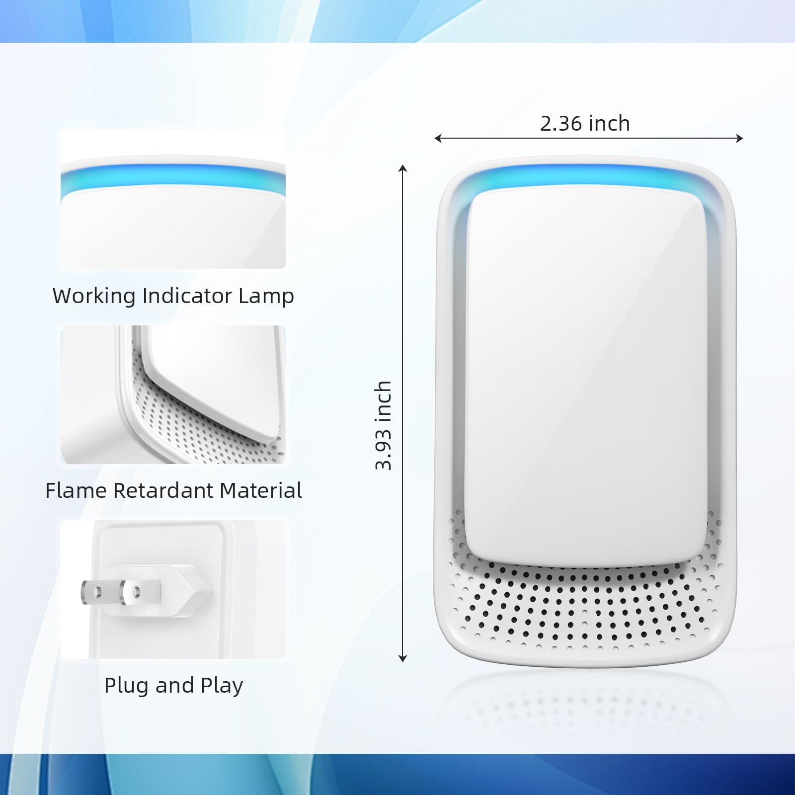 Plug In Air Purifier 4 Pack: Air Ionizer for Home,Negative Ion Generator - Quiet Operation - Air Freshener for Bedroom, Office, Kitchen,Odor,Smoke Dust,Mini Air Cleaner (4)